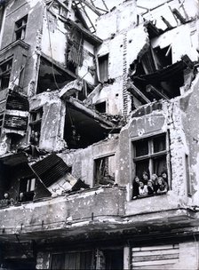 Extensive damage to occupied Berlin flats, Germany, 27 August 1945. Artist: Unknown