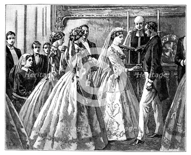 Marriage of the Princess Alice and Ludwig IV, Grand Duke of Hesse, 1 July 1862 (late 19th century). Artist: Unknown