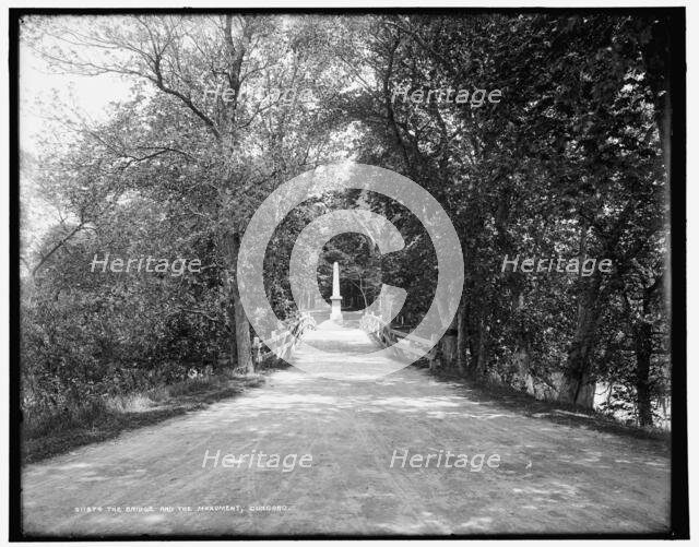 The Bridge and the monument, Concord, between 1890 and 1901. Creator: Unknown.