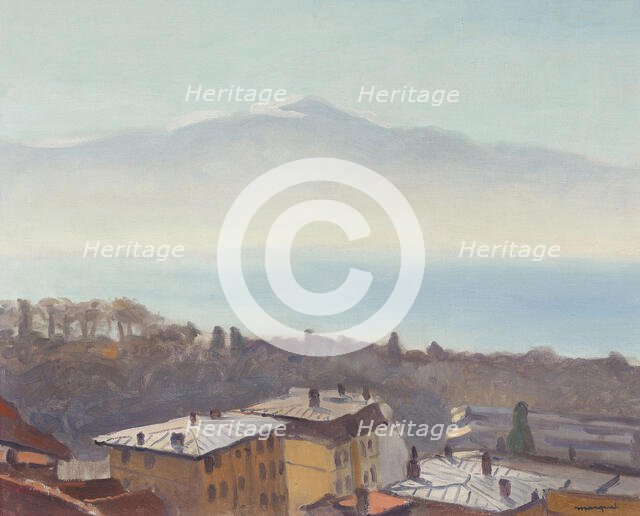 The roofs of Ouchy and Lake Geneva, 1936. Creator: Marquet, Pierre-Albert (1875-1947).