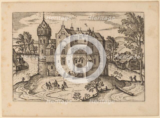 Castle by a River, published in or before 1676. Creator: Unknown.
