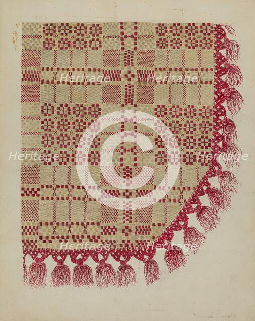 Coverlet, c. 1940. Creator: Sarah F. Williams.