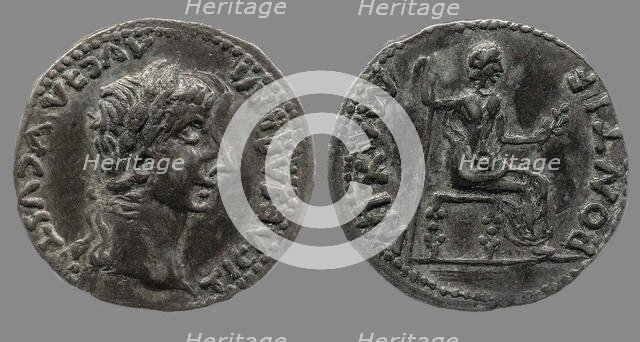 Denarius of Tiberius. Findspot: South Asia, India, Tamil Nadu , 1st H. 1st century AD. Creator: Numismatic, Ancient Coins  .