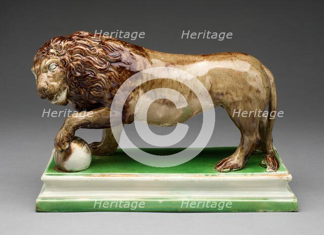 Lion (One of a Pair), Staffordshire, c. 1785. Creator: Staffordshire Potteries.