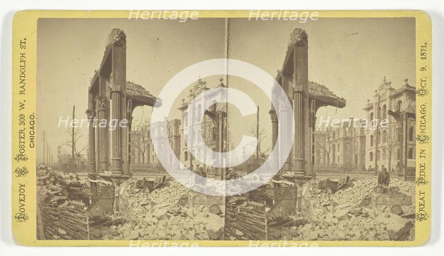 Court House, seen through ruins of Fifth National Bank, 1871. Creator: Lovejoy & Foster.