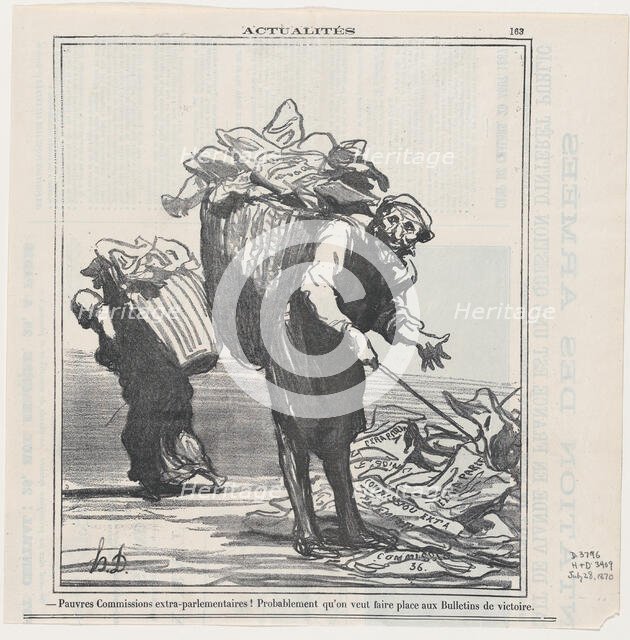 Pauvres Commissions extra-parlementaires!, 1870.  Creator: Honore Daumier.
