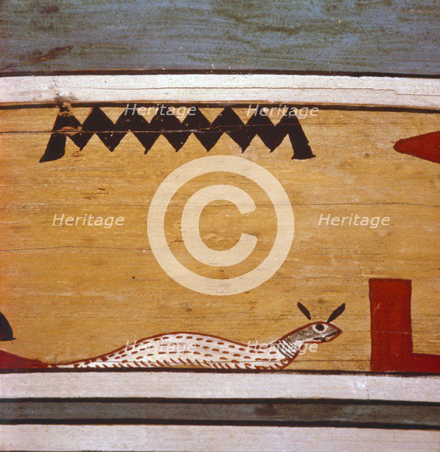 Egyptian Hieroglyphs inside outer coffin of steward, Seni from El Bersha, Egypt, c2000 BC Artist: Unknown.