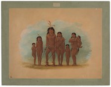 Lengua Chief, His Two Wives, and Four Children, 1854/1869. Creator: George Catlin.