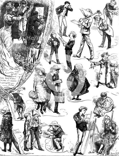 Little Tommy's Christmas Tableaux Vivants, drawn by Harry Furniss, 1883. Creator: Joseph Swain.
