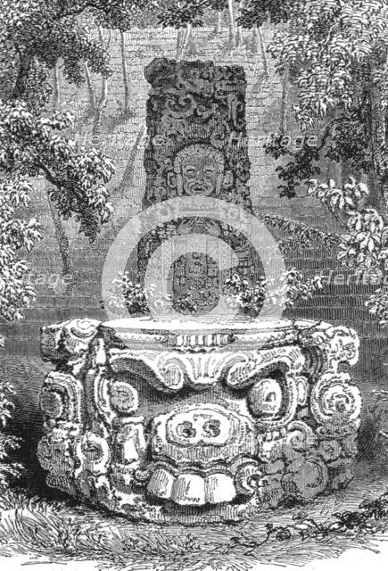 'Ancient Aztec Idol; An Ascent of the Cofre de Perote, Mexico', 1875. Creator: Unknown.