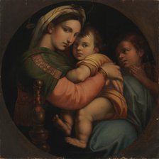 Madonna della Sedia, copy after Raphael (Raffaello Sanzio), c16th century. Creator: Unknown.