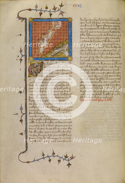 Jacob's Dream, about 1360-1370. Creator: Master of Jean de Mandeville.