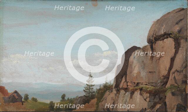 Norwegian Landscape with Rocks in the Foreground, 1830. Creator: Martinus Rorbye.