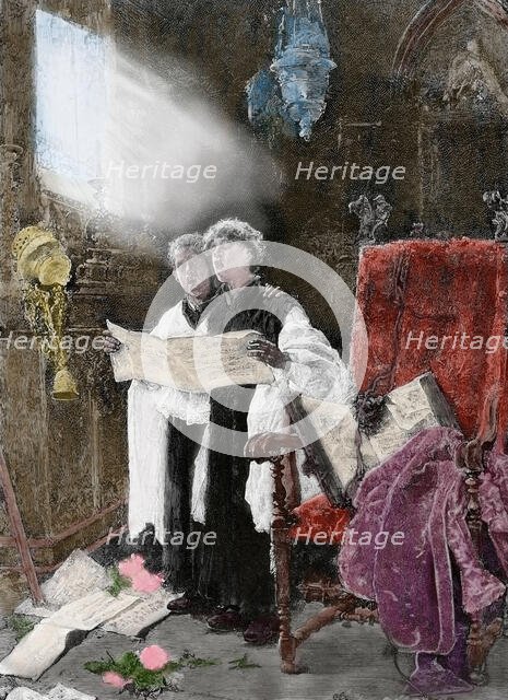 Altar boy singing, Spain, 1886.  Creator: Perez.
