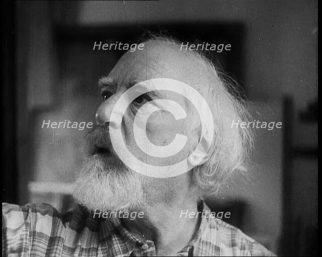 Augustus John Painting, 1930s. Creator: British Pathe Ltd.