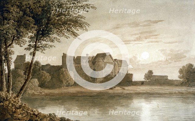 'Allington Castle, near Maidstone, Moonlight', 19th century. Artist: James Duffield Harding