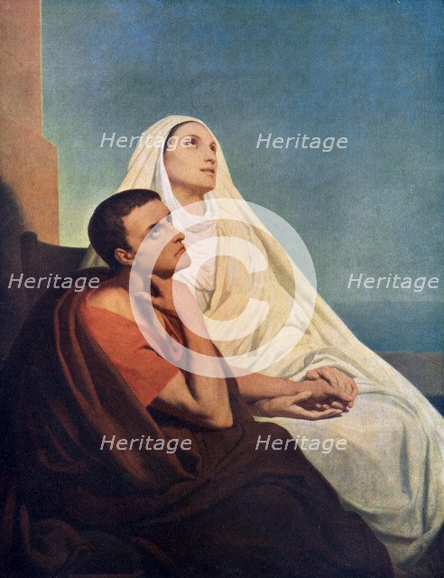St Augustine with his mother St Monica, 1855 (1926).Artist: Ary Scheffer