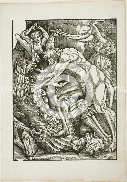 The Labors of Hercules: Hercules and Cacus, c. 1528. Creator: Gabriel Salmon.