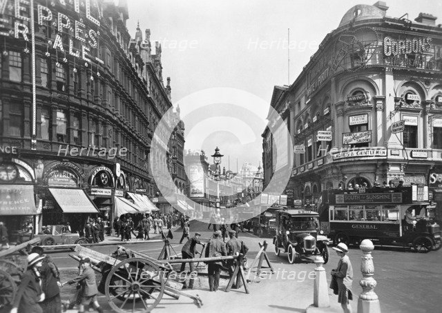 North-east view of Piccadilly Circus, City of Westminster, London. Artist: Unknown