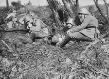 German field telephonist, Somme, France, World War I, 1916. Artist: Unknown