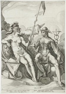 The Alliance of Minerva and Mercury, 1588. Creator: Jacob Matham.