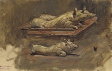 Pigs. Study for During Fasting Time, 1884. Creator: Carl Gustaf Hellqvist.