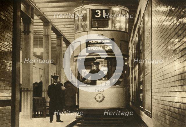 Tram in the Kingsway Subway, London, 1931, (1933). Creator: Unknown.