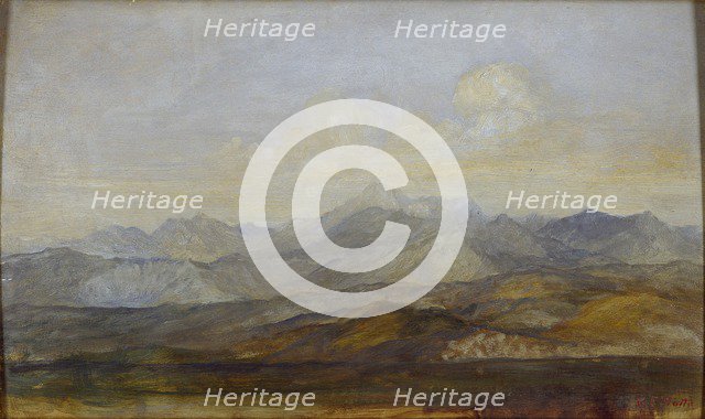The Carrara Mountains from Pisa, 1845-1846. Artist: George Frederick Watts.