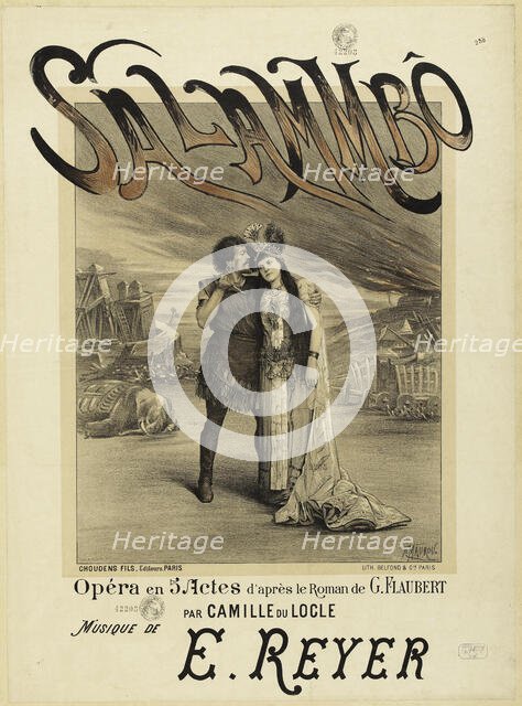 Poster for the Opera "Salammbô" by Ernest Reyer, 1892. Creator: Maurou, Paul (1848-1931).