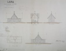 Lena Passenger House, Lena, Illinois, Plan, Elevations, and Sections, 1873. Creator: James Nocquel.