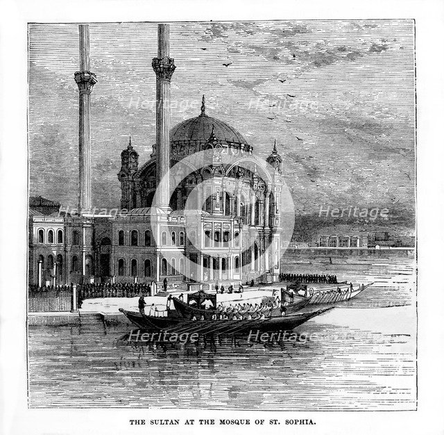 'The Sultan at the Mosque of St Sophia', Constantinople, Turkey, 19th century. Artist: Unknown