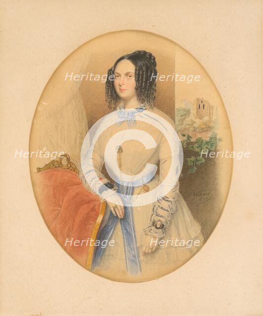 Portrait of a woman, 1844. Creator: Antonin Volkmer.
