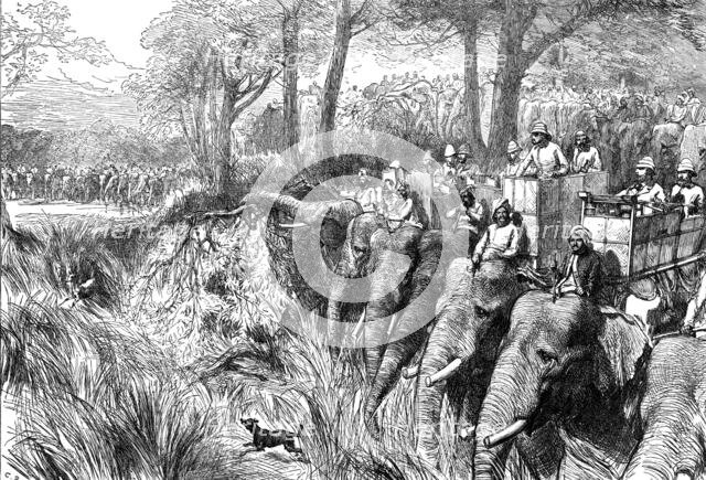 Crossing a River in the Terai, 1876. Creator: C.R..