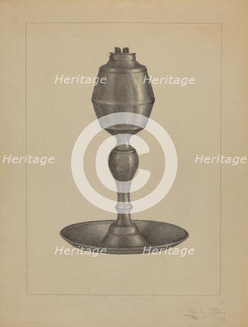 Whale Oil Lamp, c. 1936. Creator: Charles Garjian.