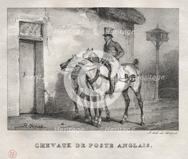 Postal Horses, 1823. Creator: Horace Vernet (French, 1789-1863).