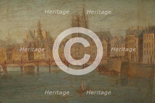 Port au Foin and the eastern end of Ile de la Cite, c1760. Creator: Hyacinthe de La Pegna.