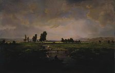 Un Marais dans Les Landes, (A Marsh in Les Landes), c1853. Creator: Theodore Rousseau.