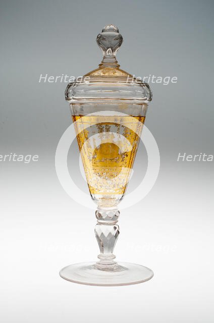Wine Glass and Cover, Bohemia, c. 1730. Creator: Bohemia Glass.