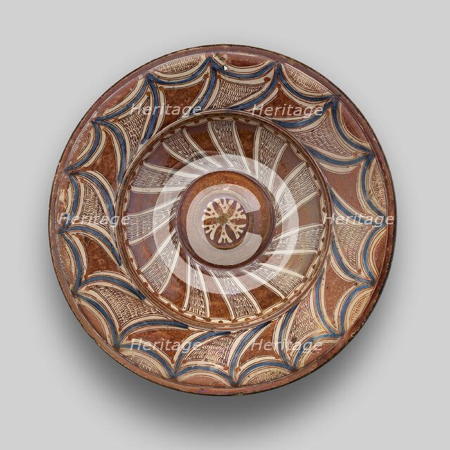 Hispano-Moresque Plate, Spain, 16th century. Creator: Unknown.