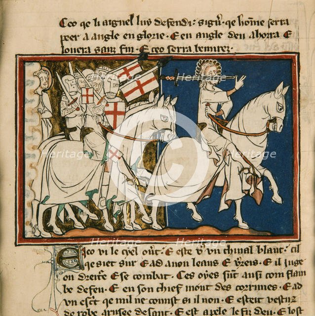 The great king on a white horse. Miniature from: Apocalypse de saint Jean, ca 1320. Creator: Anonymous.