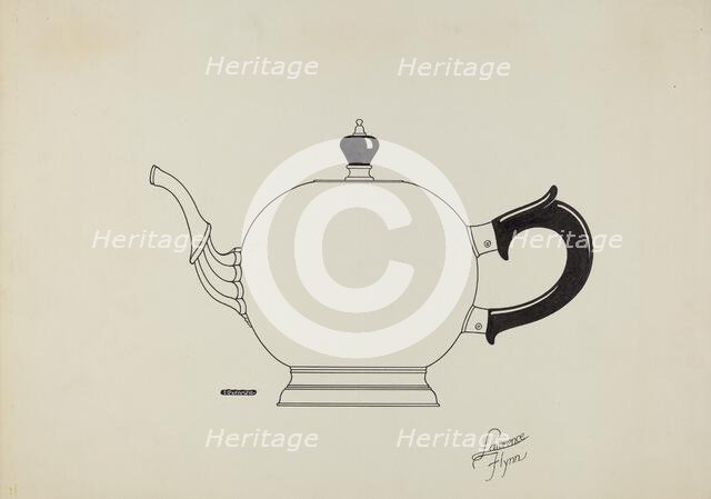 Silver Teapot, c. 1936. Creator: Lawrence Flynn.