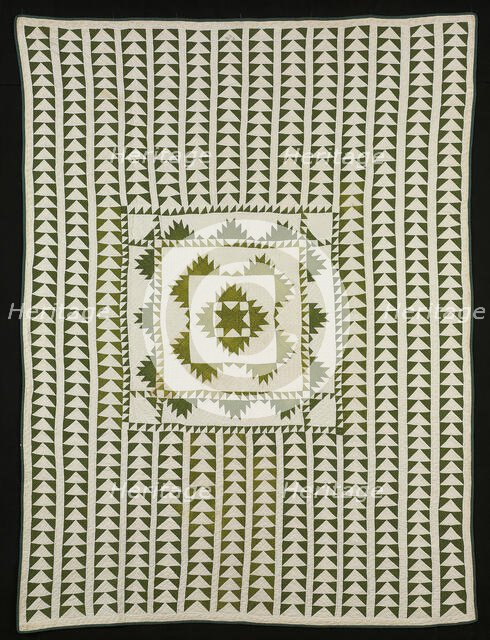 Bedcover ("Flying Geese" Quilt), United States, 19th century. Creator: Unknown.
