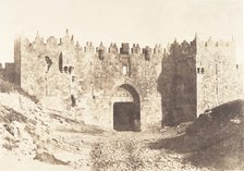 Jérusalem, Porte de Damas, Vue extérieure, 1854. Creator: Auguste Salzmann.