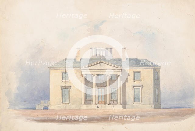 Design for a Classical Country House, Entrance Elevation, early 19th century. Creator: Anon.