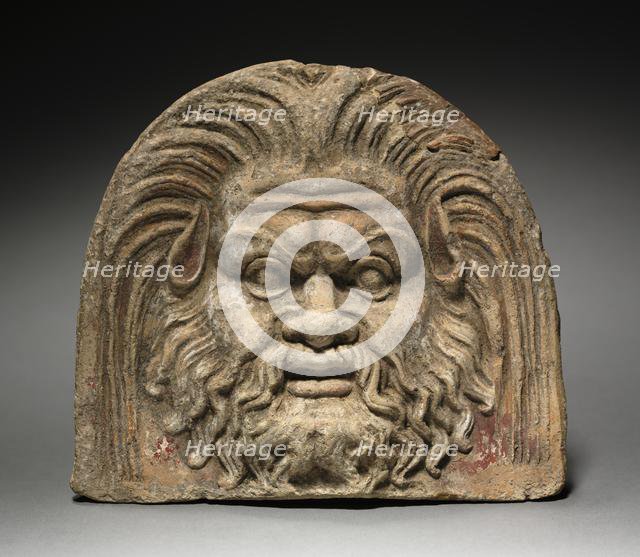 Antefix with Satyr Face, 370-330 BC. Creator: Unknown.