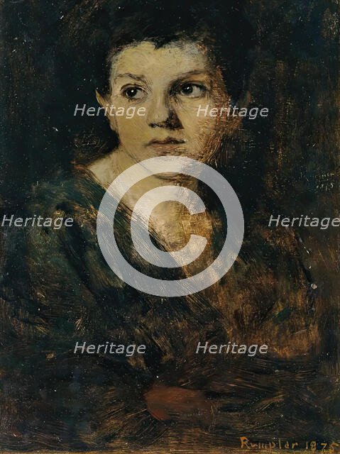 Boy's head, 1875. Creator: Franz Rumpler.