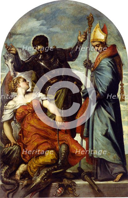 Saint Louis of Toulouse and Saint George, 1552. Creator: Tintoretto, Jacopo (1518-1594).