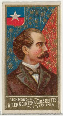 President of Chile, from World's Sovereigns series (N34) for Allen & Ginter Cigarettes, 1889., 1889. Creator: Allen & Ginter.