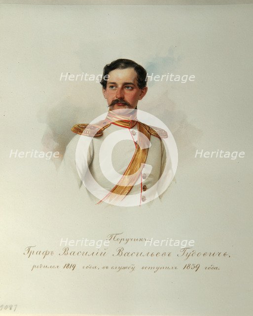 Portrait of Count Vasily Vasilyevich Gudovich (1819-1886) (From the Album of the Imperial Horse Guards), 1846-1849. Artist: Hau (Gau), Vladimir Ivanovich (1816-1895)