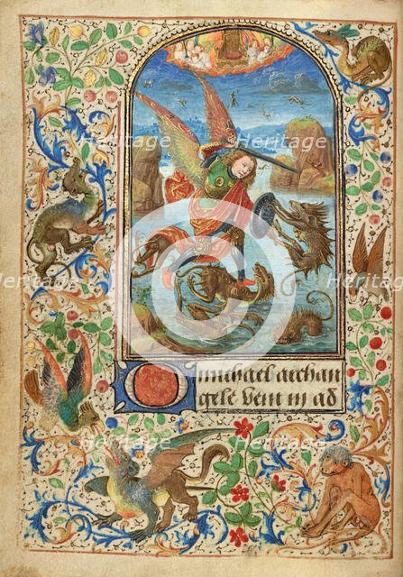 Saint Michael; Prayer Book of Charles the Bold, 1469. Creator: Lieven van Lathem.